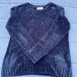 Orvis Navy Chenille Knit Soft Tunic Sweater Size M